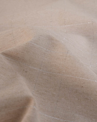 Tissu à Carreaux Grande Largeur Lin Naturel et Argent - Mercerine
