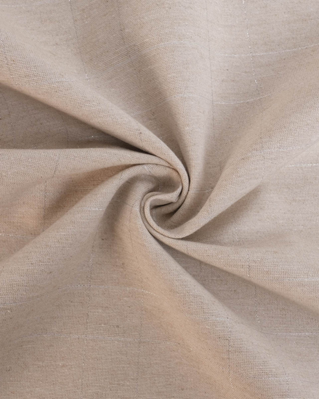 Tissu à Carreaux Grande Largeur Lin Naturel et Argent - Mercerine