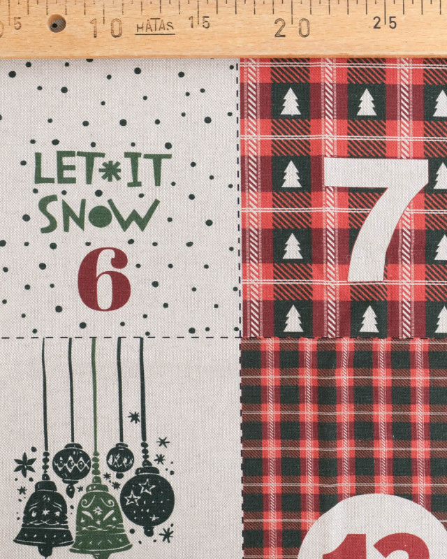Panneau Noël calendrier de l'avent Rouge - Mercerine