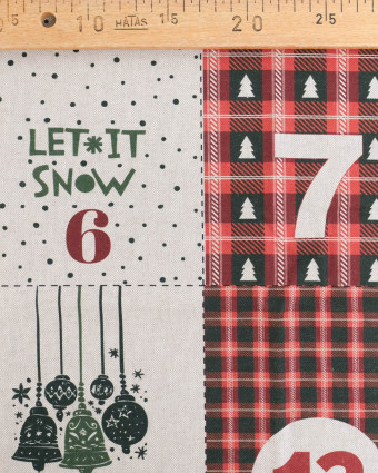 Panneau Noël calendrier de l'avent Rouge - Mercerine