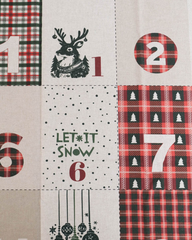 Panneau Noël calendrier de l'avent Rouge - Mercerine