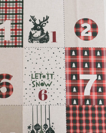 Panneau Noël calendrier de l'avent Rouge - Mercerine