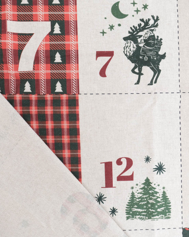 Panneau Noël calendrier de l'avent Rouge - Mercerine