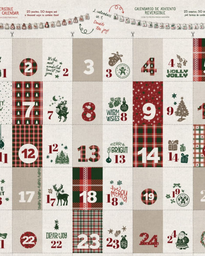 Panneau Noël calendrier de l'avent Rouge - Mercerine