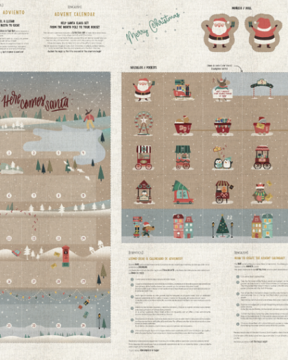Panneau Noël calendrier de l'avent Patinoire - Mercerine