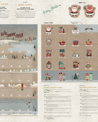 Panneau Noël calendrier de l'avent Patinoire - Mercerine