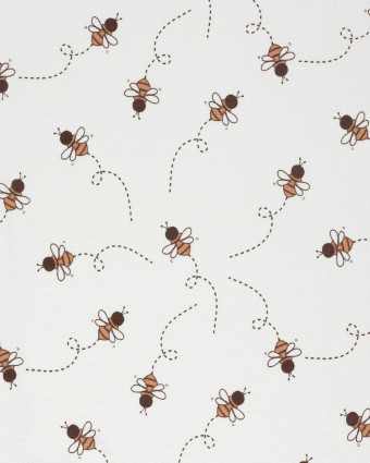 Tissu French Terry Crêpe Ecru Motif Abeille - Mercerine