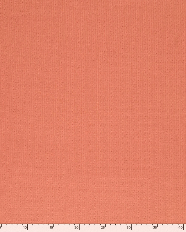 Tissu Jersey Texturé Ecru Marsala - Mercerine
