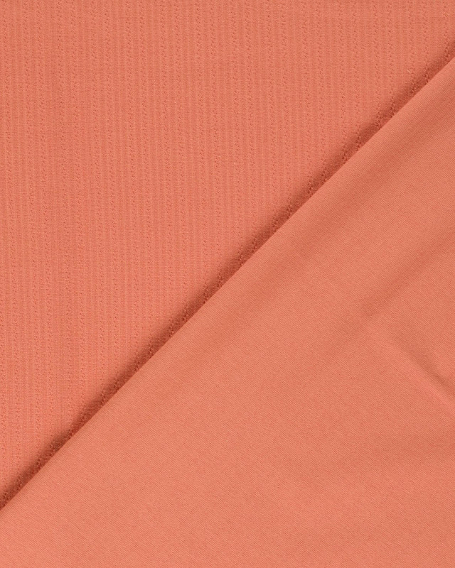 Tissu Jersey Texturé Ecru Marsala - Mercerine