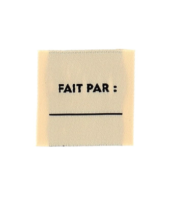 Etiquette Tissée à Coudre Fait Par - Mercerine