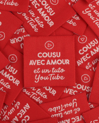 Etiquette Tissée à Coudre Cousu Avec Amour Et Tuto - Mercerine