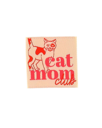 Etiquette Tissée à Coudre Cat Mom Club - Mercerine