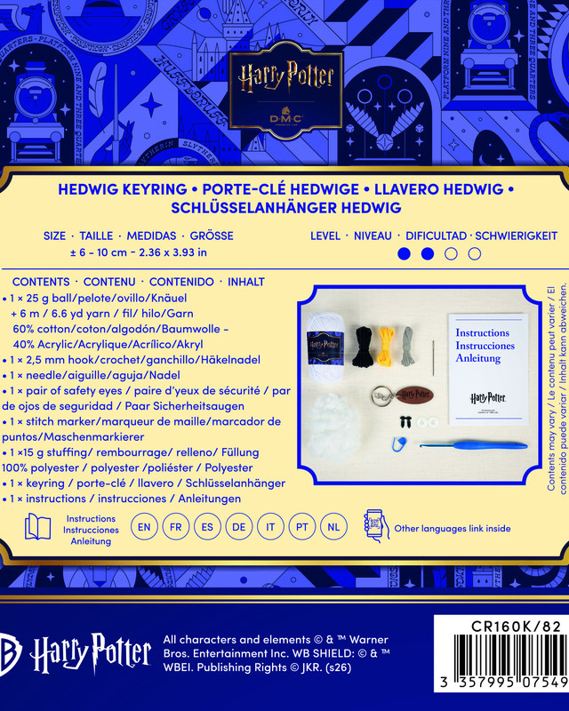 Kit Porte-Clé Amigurumi Harry Potter Hedwig - Mercerine