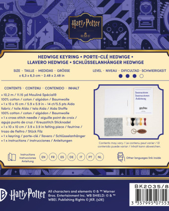 Kit Porte-Clé Point de Croix Harry Potter Hedwige - Mercerine