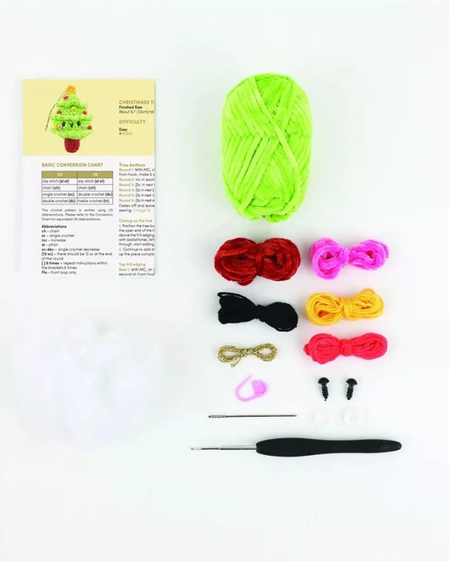Kit de Crochet Amigurumi Tinsel le Sapin de Noël - DMC - Mercerine