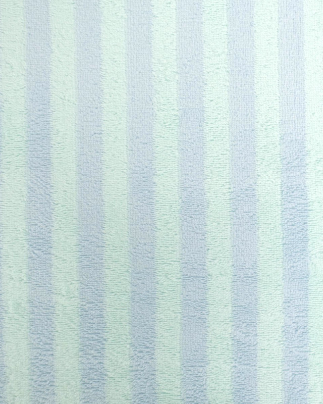 Tissu Eponge Bambou Rayé Menthe et Violet Chloé - Mercerine