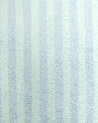 Tissu Eponge Bambou Rayé Menthe et Violet Chloé - Mercerine