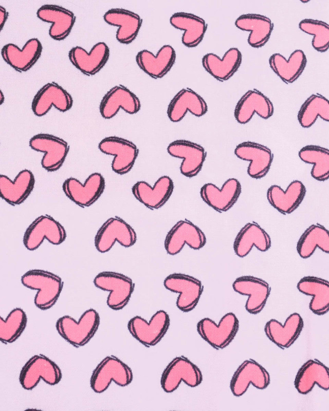 Popeline de coton Cœur Rose Bonbon - Mercerine
