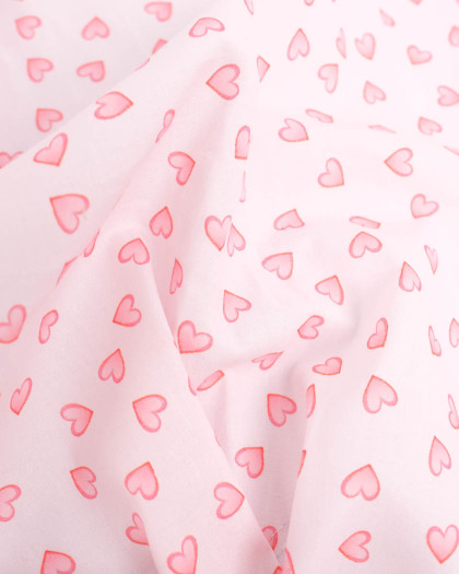 Popeline de coton Cœur Dégradé de Rose - Mercerine