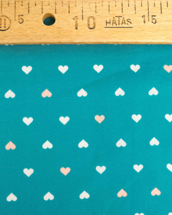 Popeline de coton MultiCoeur Bleu Canard - Mercerine