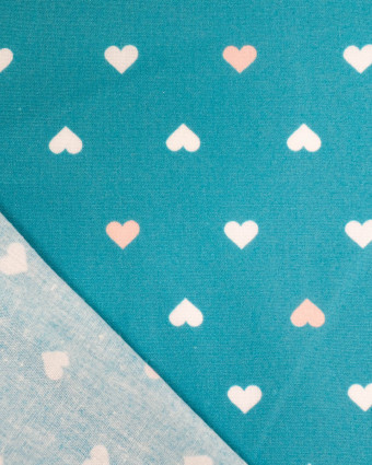 Popeline de coton MultiCoeur Bleu Canard - Mercerine