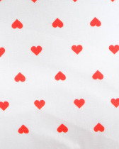 Popeline de coton MultiCoeur Rouge sur fond Blanc