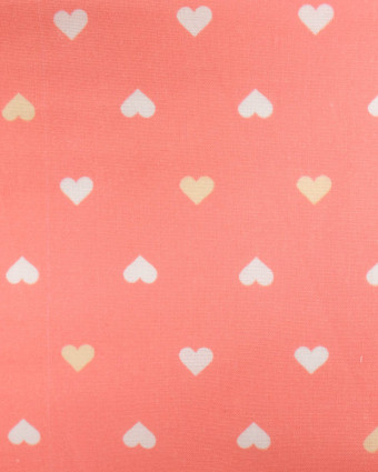 Popeline de coton MultiCoeur Rose Corail - Mercerine