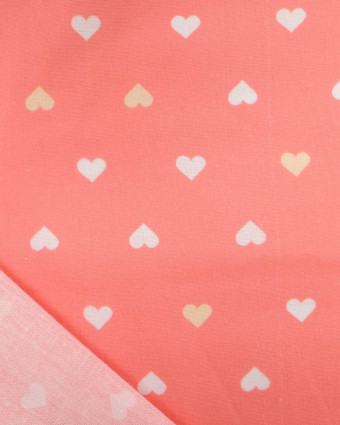 Popeline de coton MultiCoeur Rose Corail - Mercerine