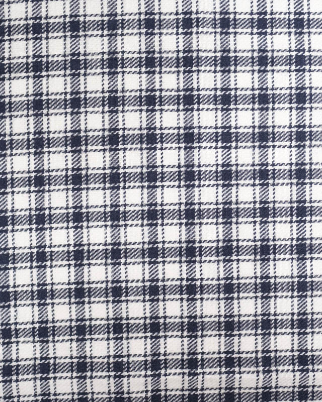 Tissu Coton Surchemise à Carreaux Blanc et Bleu Marine - Mercerine