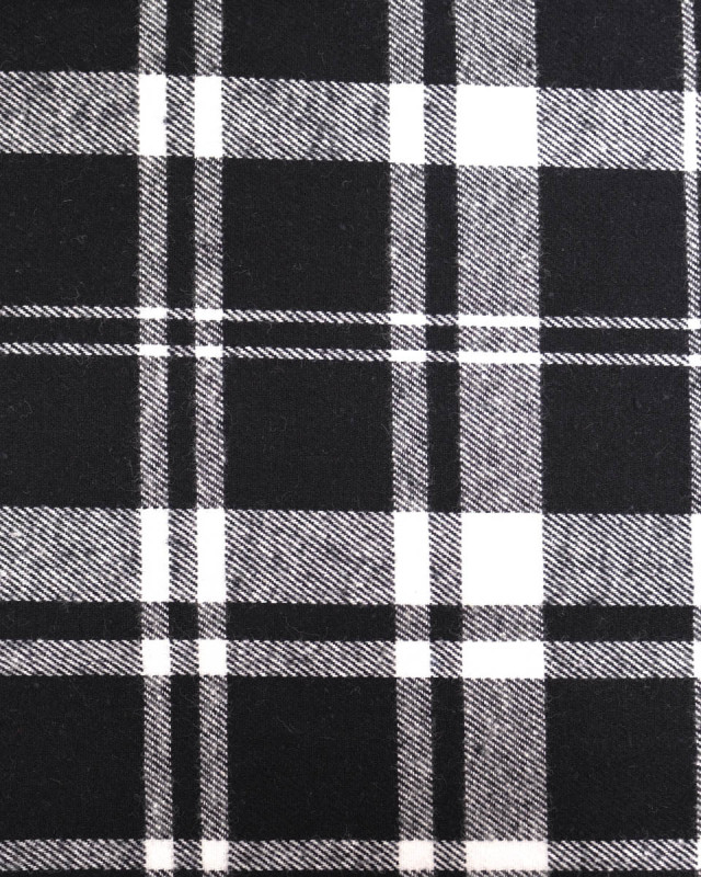 Flanelle à Carreaux Noir et blanc - Mercerine