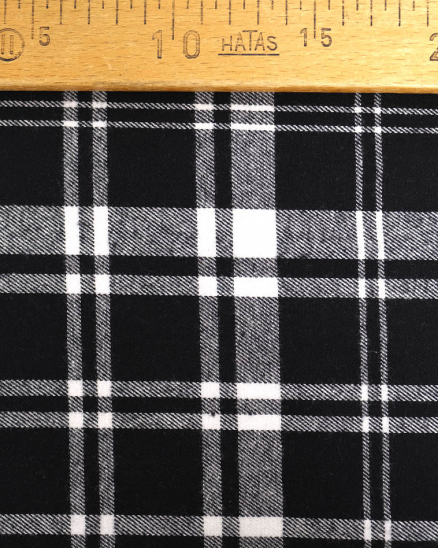 Flanelle à Carreaux Noir et blanc - Mercerine