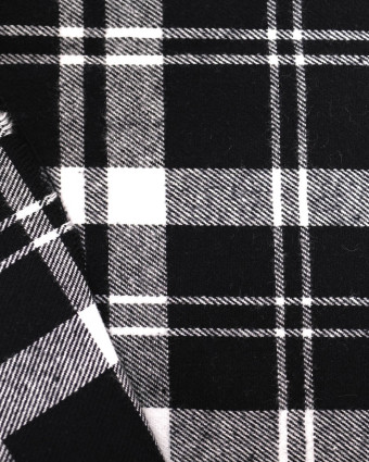 Flanelle à Carreaux Noir et blanc - Mercerine