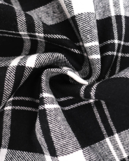 Flanelle à Carreaux Noir et blanc - Mercerine