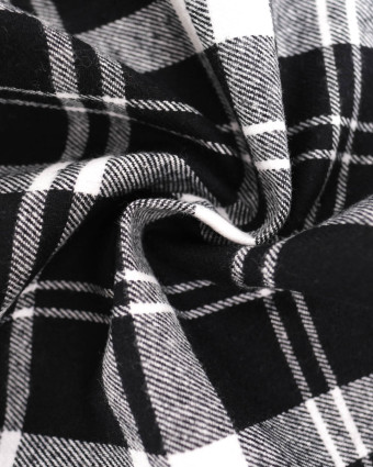 Flanelle à Carreaux Noir et blanc - Mercerine