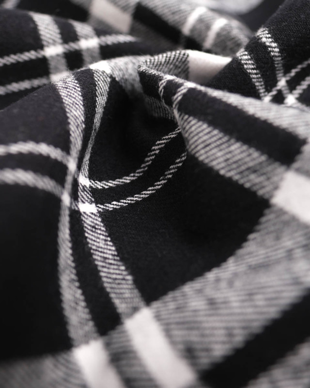 Flanelle à Carreaux Noir et blanc - Mercerine