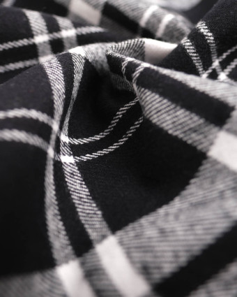 Flanelle à Carreaux Noir et blanc - Mercerine