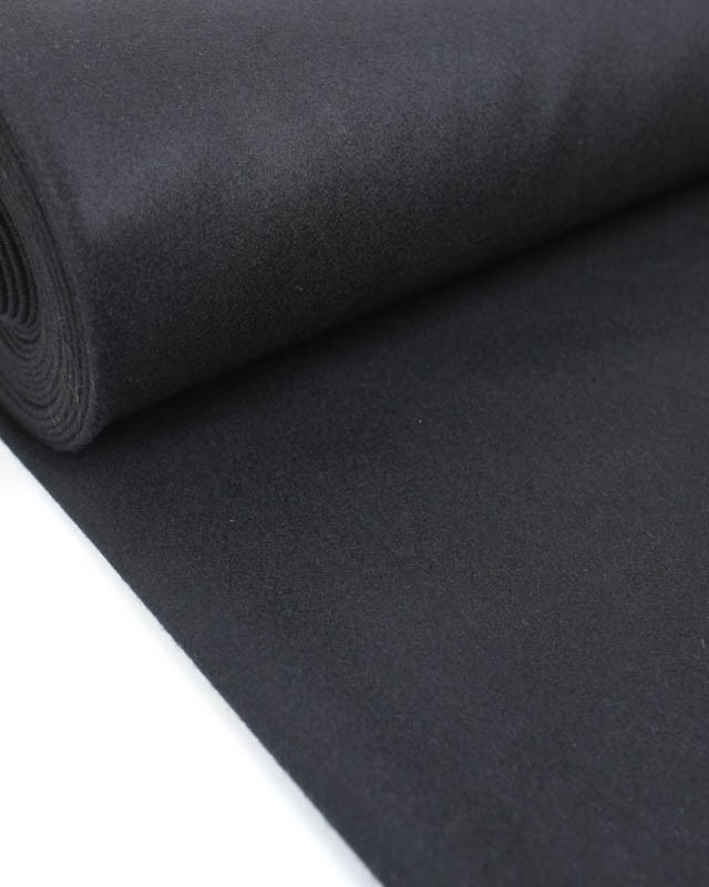 Tissu  Lainage 100% Laine Noir Uni - Mercerine