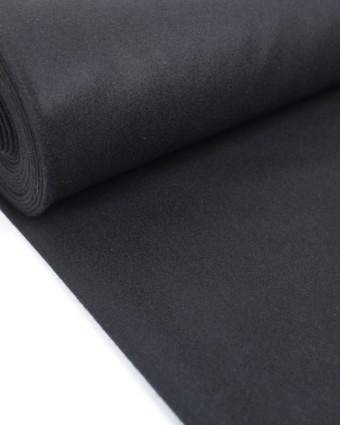 Tissu  Lainage 100% Laine Noir Uni - Mercerine