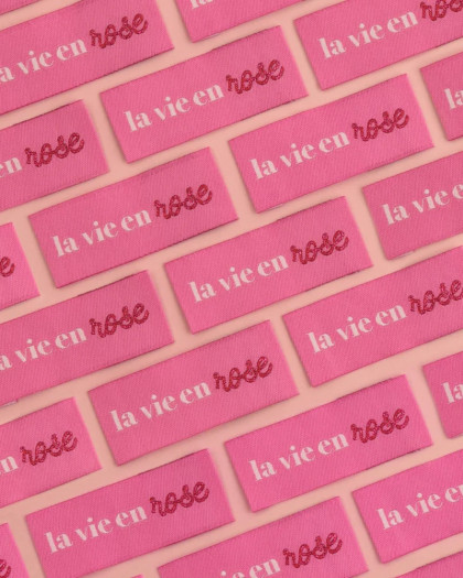 Etiquette Tissée à Coudre La Vie En Rose - Mercerine