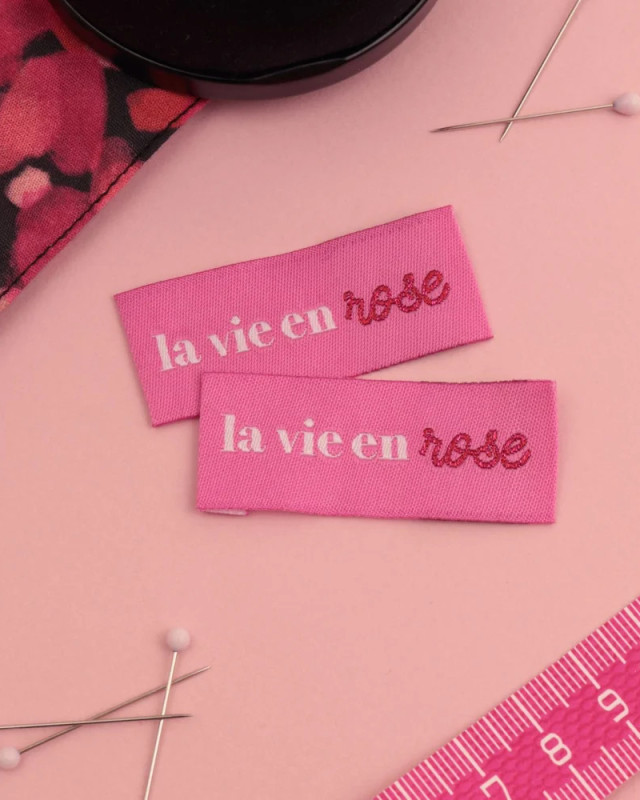 Etiquette Tissée à Coudre La Vie En Rose - Mercerine