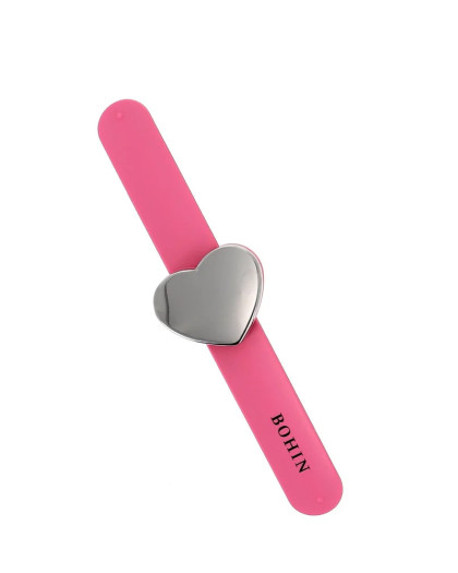Bracelet Porte Epingles Magnétique Coeur Rose - Bohin - Mercerine