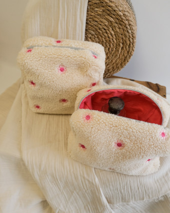 Kit Couture Duo de Trousse Octobre Rose- Sherpa Ecru - Mercerine
