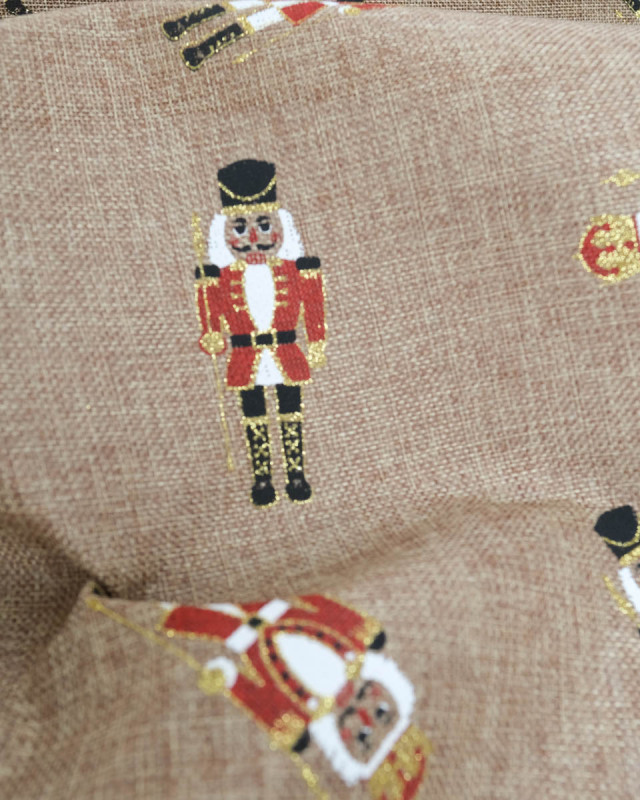 Toile de Jute Noël Casse Noisette Scintillant - Mercerine