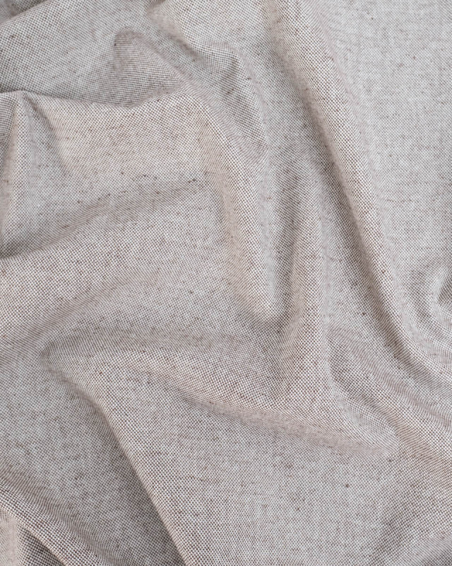 Toile Panama Effet Lin Marron - Mercerine