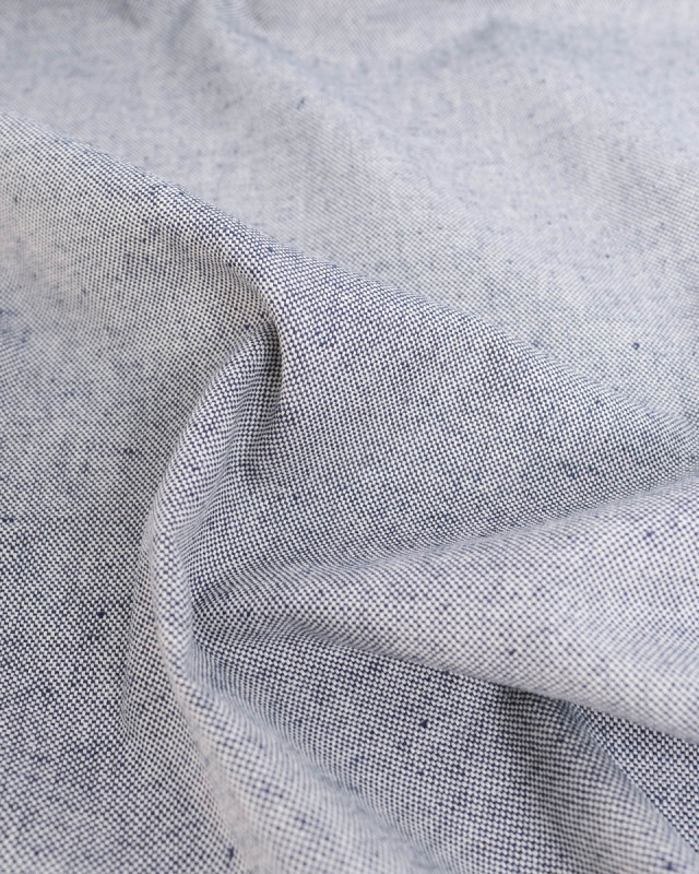 Toile Panama Effet Lin Bleu Marine - Mercerine