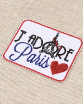 Ecusson Thermocollant J'adore Paris Brodé