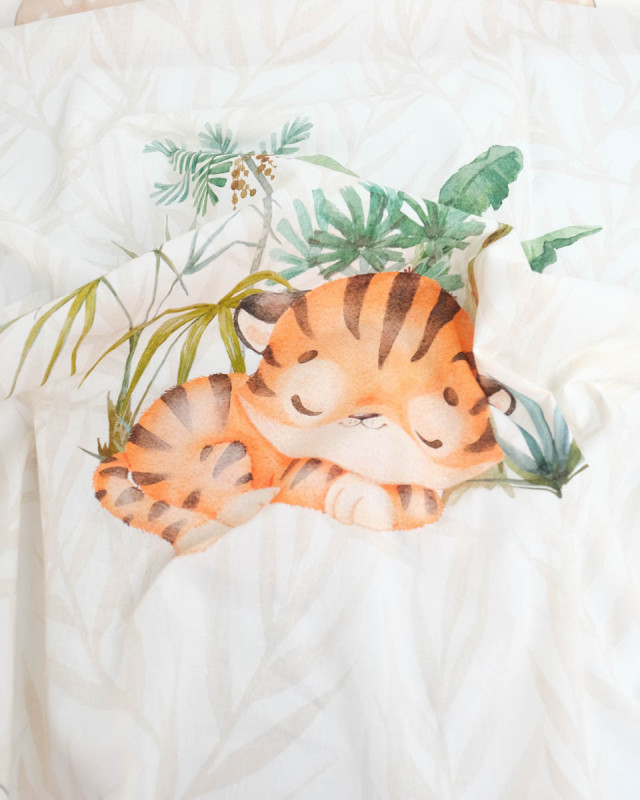 Panneau 3D Turbulette Enfant Coton Petit Tigre - Mercerine