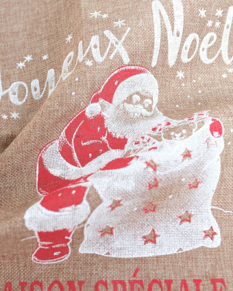 Toile de Noël Jute pour Paquet Cadeaux Père Noël - Mercerine