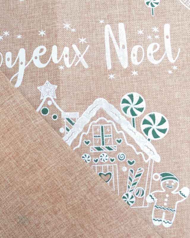 Toile de Noël Jute pour Paquet Cadeaux Chalet - Mercerine
