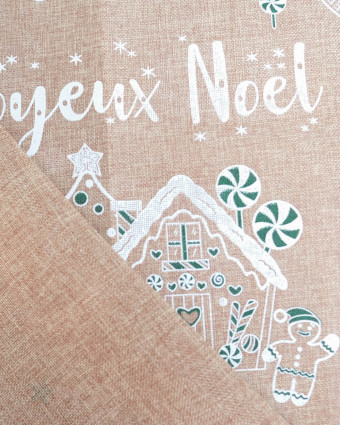 Toile de Noël Jute pour Paquet Cadeaux Chalet - Mercerine